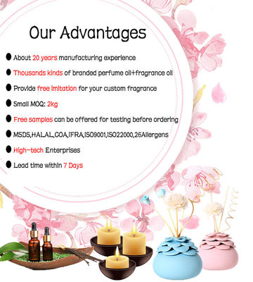 Fresh Floral Scents Long Lasting Candle Fragrance Oils for Candle Roll on Perfume Fragrance Wholesale for Festival Decoration